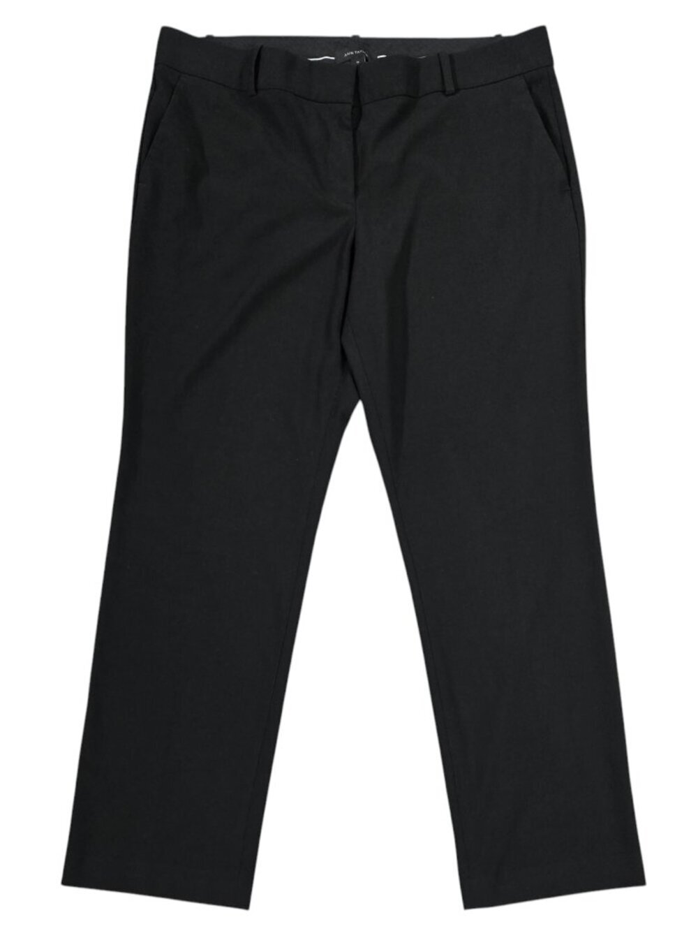 Ann Taylor The Straight Pant in Seasonless Stretch Black Capsule Preppy 414015